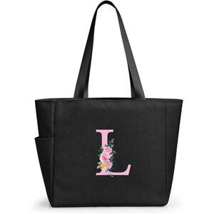 Personalized Beach Tote Bag Black-l